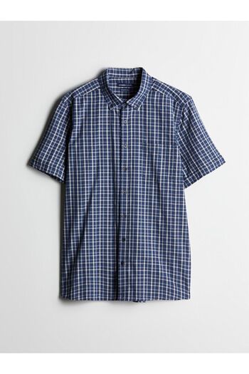 LC Waikiki Чоловіча сорочка LCWAIKIKI Classic Regular Fit з коротким рукавом у клітинку з попліну