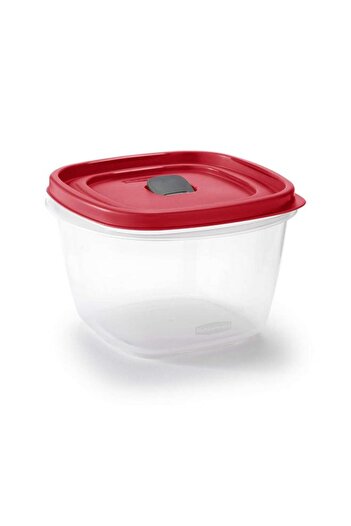 Generic Rubbermaid Dishwasher and Microwave Safe Food Storage Container Clear and Red 1.6 Liter 6137715