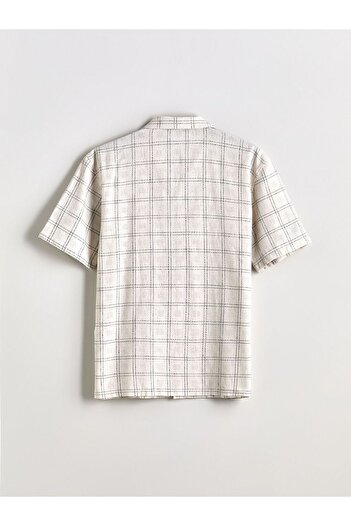 LC Waikiki Ανδρικό πουκάμισο LCW Vision Regular Fit με κοντό μανίκι Dobby