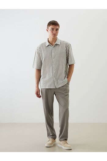 LC Waikiki Ανδρικό πουκάμισο LCW Vision Regular Fit με κοντό μανίκι Dobby