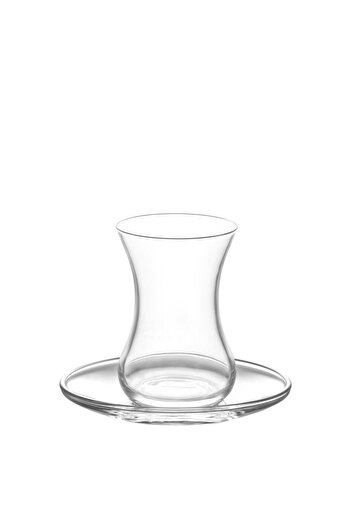 LAV Set of 6 Tea Cups + 6 Saucers, LAV, Demet Model, 135 ml, 12 Pieces 6 Cups + 6 Saucers