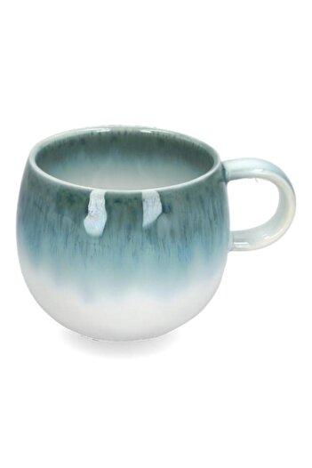 Generic Easy Life Round Shape Easy to Clean Microwave Proof Coffee Mug Green and White 375 ml