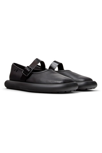 CAMPER Women's Black Genuine Leather Stylish Loafer with Hook And Loop Strap - Onda