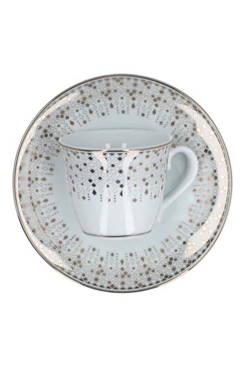 Generic Easy Life Festive Collection Porcelain Coffee Cup with Saucer White and Gold 80ml R1107/SA#FESV
