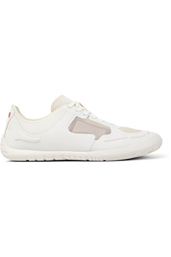 CAMPER Men’s White Daily Sneakers with Breathable Design, Comfortable Sole, Lace-Up, Color Detail Path
