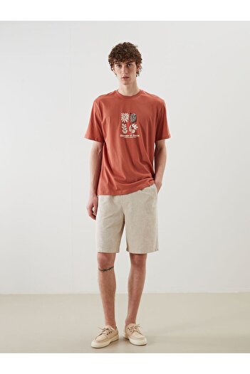 LC Waikiki Ανδρικό μπλουζάκι XSIDE Crew Neck με στάμπα χτενισμένο βαμβακερό