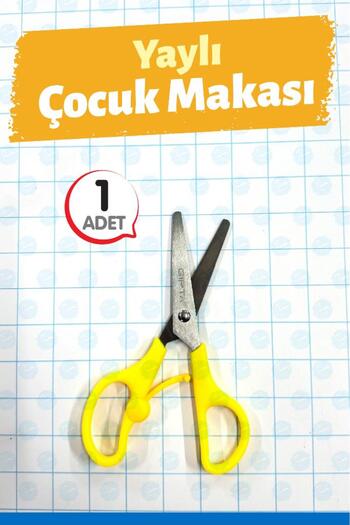 t tuğset etiket Protected Blunt Tip Plastic Body Spring Children's Scissors 1 Piece-T1420