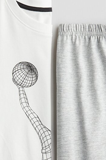 H&M Pamuklu Jarse Pijama Takımı