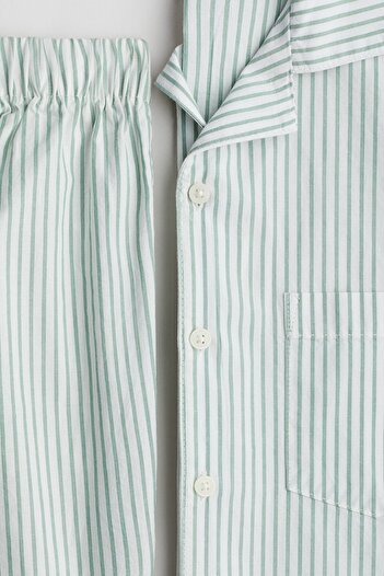 H&M Pamuklu Poplin Pijama Takımı
