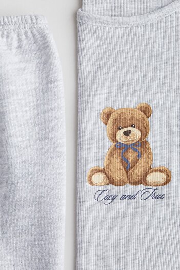 H&M Baskı Motifli Pijama Takımı
