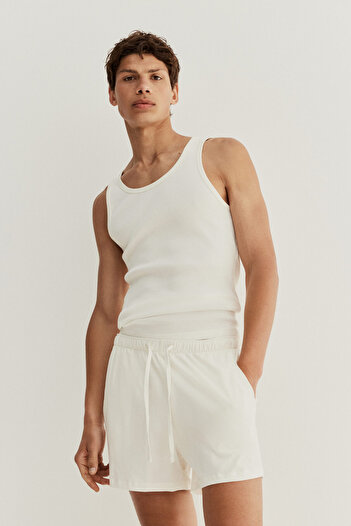 H&M Kolsuz Üst ve Şortlu Pamuklu Pijama Takımı