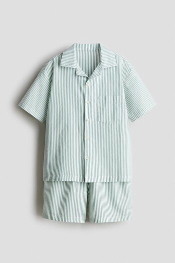 H&M Pamuklu Poplin Pijama Takımı