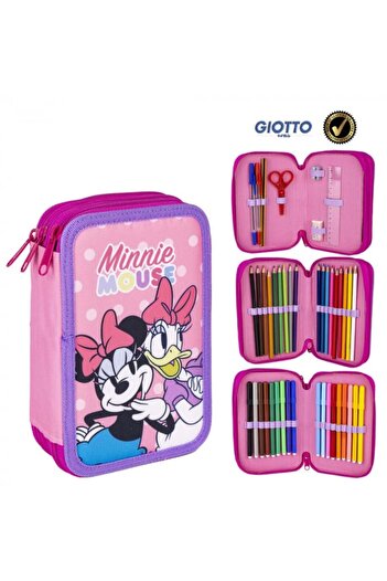 Disney Minnie Pencil Case with 3 Compartments, 13x20x7cm