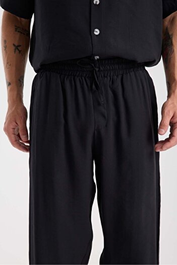 Valiberta Modal Fabric Comfortable Fit Straight Leg Jogger Men's Trousers - Black