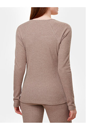 Triumph Women's Pajama Top 10216551 THERMAL MYWEAR TOP LSL Beige