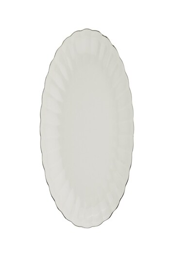 Kütahya Porselen طبق قارب شبكي من Bone Luz بلاتينيوم مقاس 24 × 17 سم BNLZF24KY220