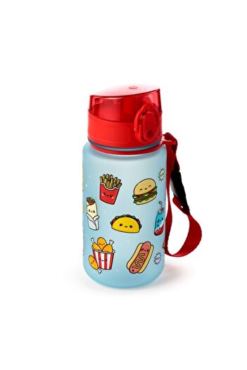 Puckator Pop Top Water Bottle, For Kids, Foodiemals, Impact Resistant, Ecozen, BPA Free, 350 ml