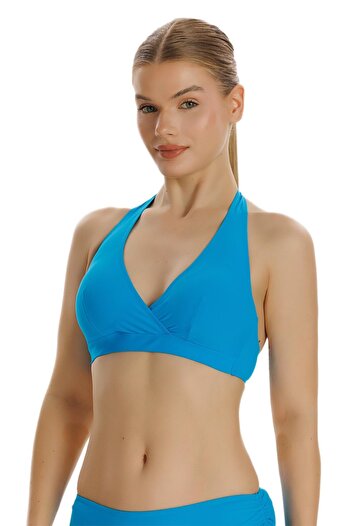 ZEKİ Zeki Turquoise Double Breasted Bikini Top