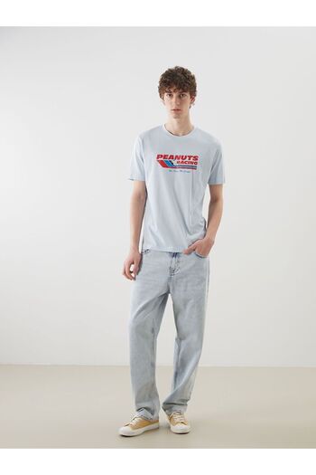 LC Waikiki Ανδρικό χτενισμένο βαμβακερό μπλουζάκι XSIDE Snoopy Printed