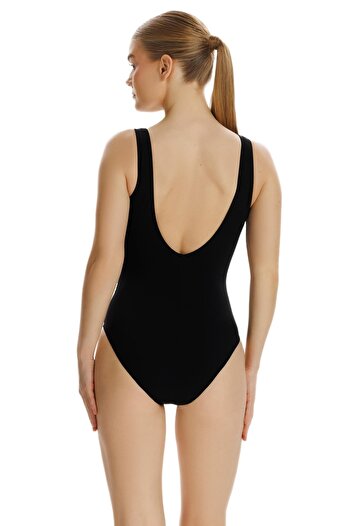 ZEKİ Zeki Drape Detaylı Kuruvaze Siyah Mayo