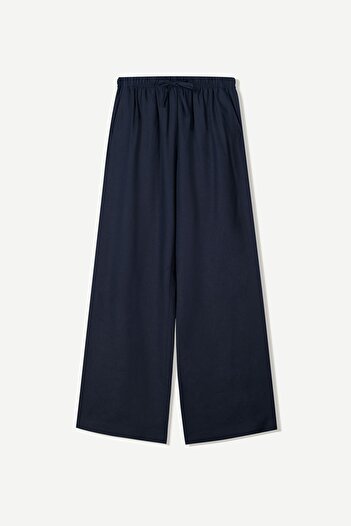 Bershka Linen blend trousers with an elasticated waistband