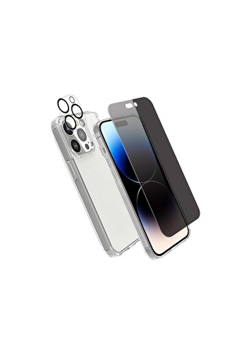 OEM 360° case compatible with iPhone 12 (front+back+camera glass) silicone, Transparent