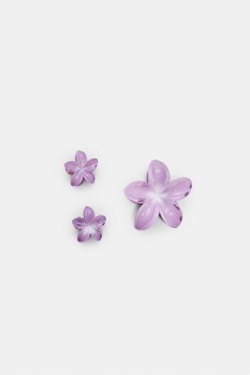 Stradivarius Set of 3 floral hair clips