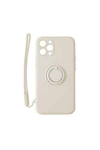 OEM Grey case compatible with Apple iPhone 13 Mini 4" with ring, Soft Silicone Premium, Microfiber Inter