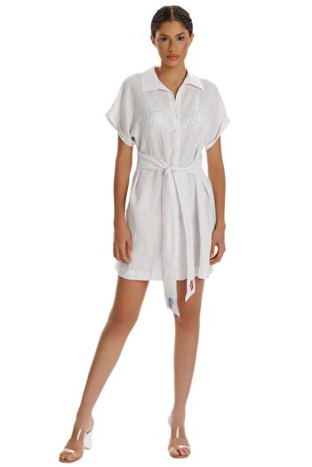 ZEKİ Zeki White Linen Dress
