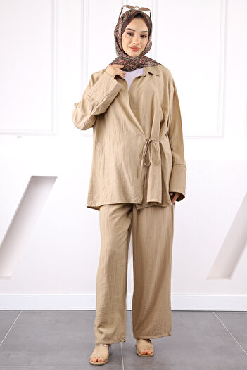 İmajButik Mink Kimono Modal Pants Suit