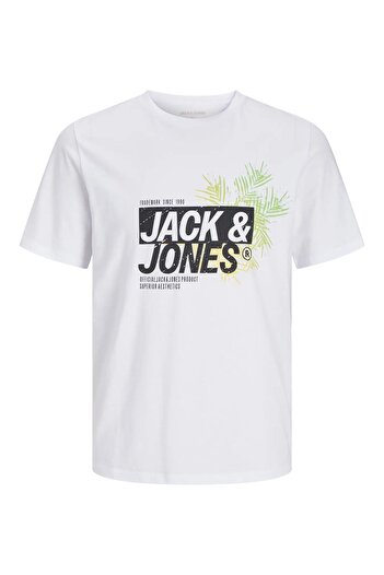Jack & Jones J&J T-Shirt Men's Logo Printed T-Shirt White White
