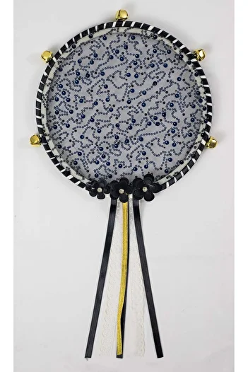 tusem toptan kına malzemeleri Henna Night Def 27 Cm, Pearl Sequin Stone, Bridal Tambourine, Wedding Henna Bridesmaid Bride Zilli Def