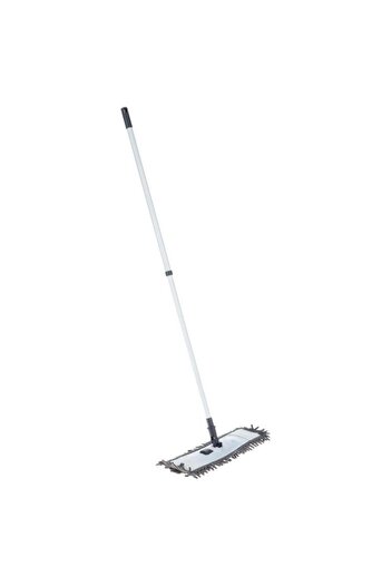 Generic Five Simply Smart Lachenille Telescopic Microfiber Dust Flat Mop White and Grey 117149