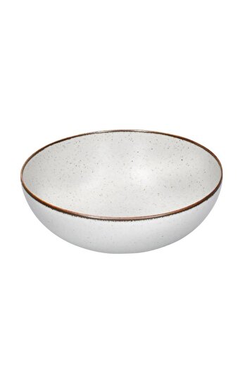 Generic Mikasa Dishwasher Safe Vitrified Ceramic Starling Bowl Cream and Brown 21cm MHSTRLNGBWL21