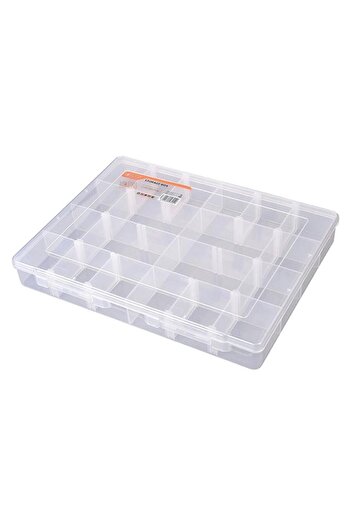Generic صندوق تخزين متعدد الاستخدامات من تاكتيكس، مكون من 20 حجرة، مع فواصل قابلة للإزالة، شفاف، كبير جدًا