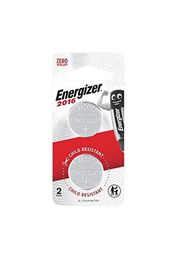 Generic Energizer Zero Mercury Child-Resistant Packaging CR2016 3V Lithium Coin Battery Silver CR2016BP2