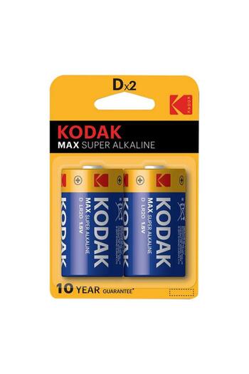 Generic Kodak 2-Piece 1.5V D Alkaline Battery Set for Power Devices Blue and Yellow