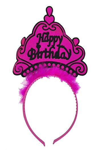 Skygo Happy Birthday Neon Fuchsia Color Birthday Crown 24x15 Cm