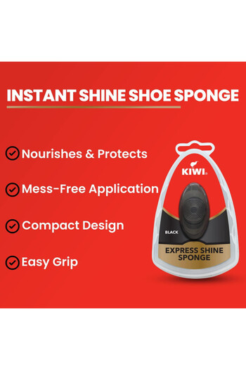 Kiwi Express Shine Sponge- For Black Colours - Shine Sponge with 5ml Liquid - Pack of 5