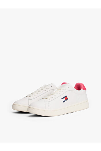 Tommy Hilfiger Tommy Hilfiger Women Ecru & Vintage Cerise Archive Court Low Top Sneakers