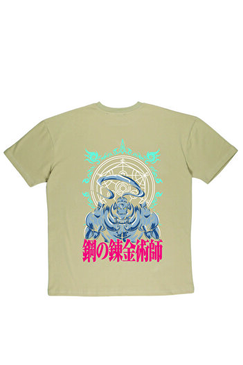 By Caspita Fashion Μπλουζάκι Lenithra Fullmetal Alchemist Brotherhood Alphonse με στάμπα Unisex Oversize μπεζ