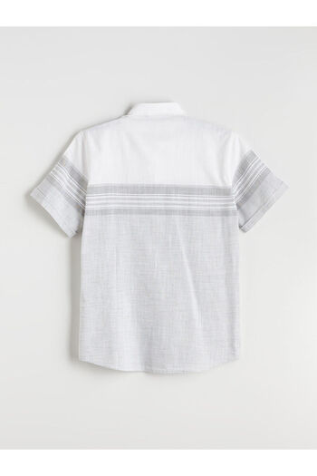 LC Waikiki Regular Fit Short Sleeve Striped Poplin Men's Shirt