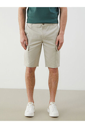 LC Waikiki Lcwaikiki Classic Beige Comfortable Fit Men's Cargo Shorts