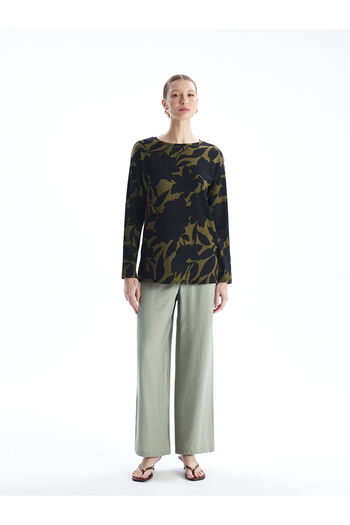 LC Waikiki Crew Neck Patterned Long Sleeve Women's Tunic