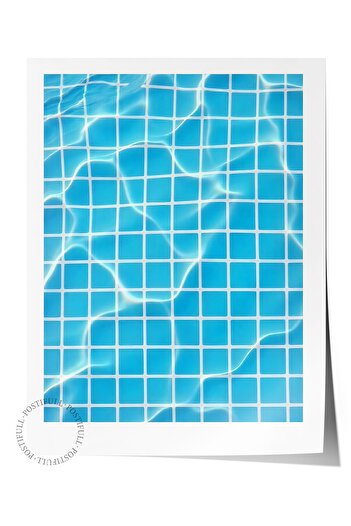 Postifull Frameless Wall Poster, Pool Base, Photo, Blue Color Poster, Summer Selection 2025, No:109701