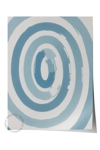 Postifull Frameless Wall Poster, Hypnosis Wave, Illustration, Blue Color Poster, 2025 Summer Selection, No:10966