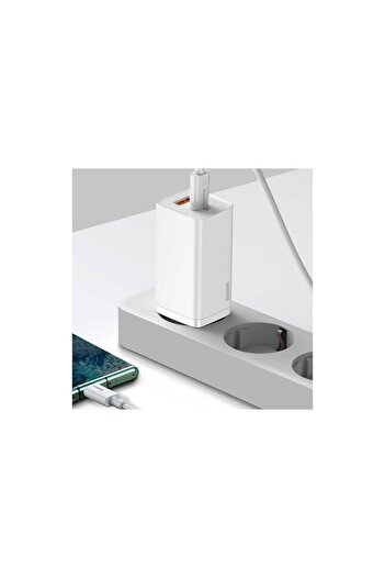 Baseus Incarcator Retea GaN2 Lite Dual Port Type-C, USB, Quick Charger, 65W White