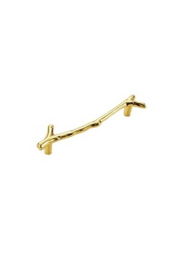 The Casius. Handle from alloy for drawer/cabinet, tree branch model - L, gold color, The Casius®