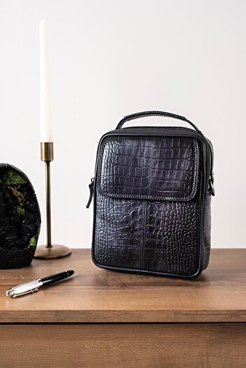 MRHERO Mr Hero Men's Hand-Held Leather Bag - Black - 872