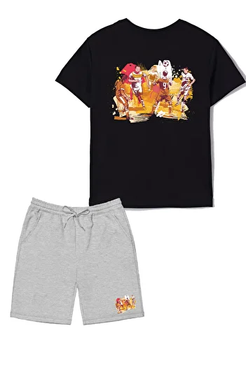 makiteks Set of 2 Printed Boys Cotton Shorts Tshirt Team Football 5 6 7 8 9 10 11 12 13 14 Years T-Shirt